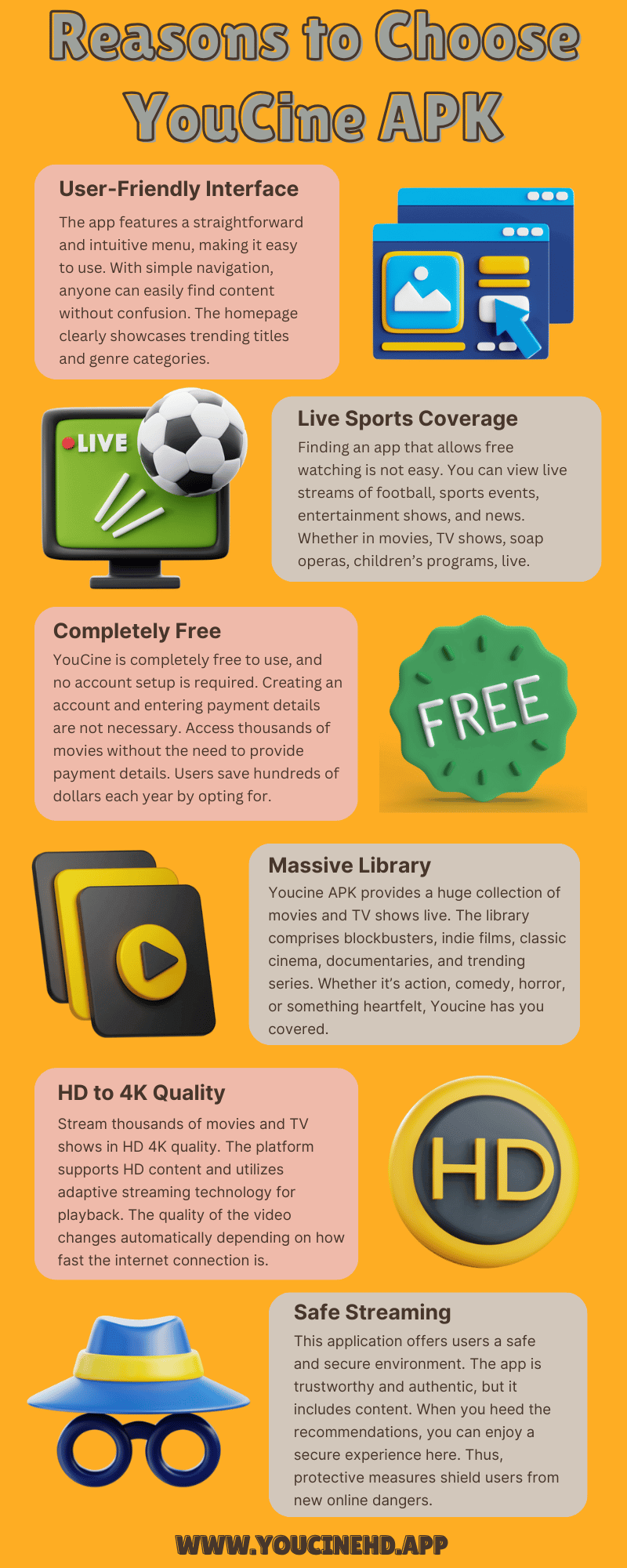 Reasons to Choose YouCine APK (Infographics)